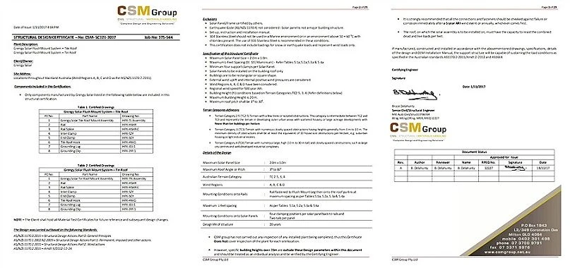 STRUCTURAL DESIGN CERTIFICATE – Solar Ground Mount Solution STRUCTURAL DESIGN CERTIFICATE – Solar Ground Mount Solution