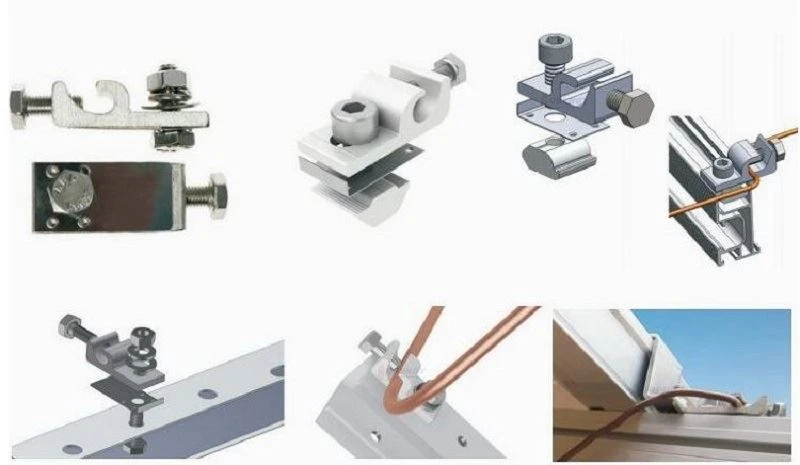 Grounding lug for solar mounting system