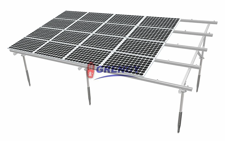 Solar jörð rekki með föstum halla